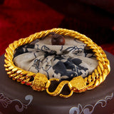 24K Plated Snake Bone Chain Bracelet for Women Men