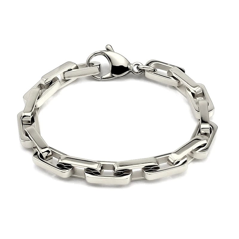 6mm Wide Bracelets with Rectangular Toggle Clasp for Men Women