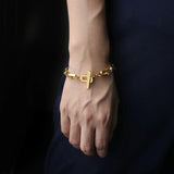 6mm Wide Bracelets with Rectangular Toggle Clasp for Men Women