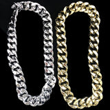 Women's Thick Chain Necklace, Acrylic/Silver Plated, Hand-Made