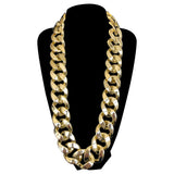 Women's Thick Chain Necklace, Acrylic/Silver Plated, Hand-Made