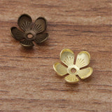 100pcs 10mm Brass Flower Bead Caps for DIY Jewelry Making Bracelet Earrings
