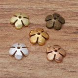 100pcs 10mm Brass Flower Bead Caps for DIY Jewelry Making Bracelet Earrings