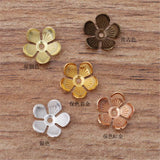 100pcs 10mm Brass Flower Bead Caps for DIY Jewelry Making Bracelet Earrings