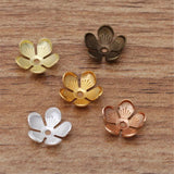 100pcs 10mm Brass Flower Bead Caps for DIY Jewelry Making Bracelet Earrings