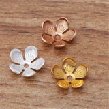 100pcs 10mm Brass Flower Bead Caps for DIY Jewelry Making Bracelet Earrings