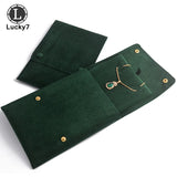 Velvet Double-row Snap Button Cloth Bag Necklace Pendant Storage