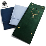 Velvet Double-row Snap Button Cloth Bag Necklace Pendant Storage