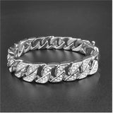 Iced Out Bracelet Rhombus Zircon Cuban Link Chain Chokers Men Hip Hop Jewelry