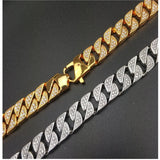 Iced Out Bracelet Rhombus Zircon Cuban Link Chain Chokers Men Hip Hop Jewelry