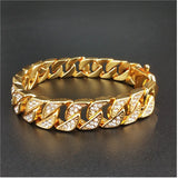 Iced Out Bracelet Rhombus Zircon Cuban Link Chain Chokers Men Hip Hop Jewelry