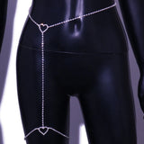 Rhinestone Heart Thigh Chain Leg Jewelry Crystal Waist Chain