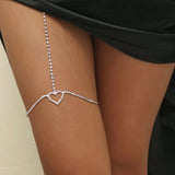 Rhinestone Heart Thigh Chain Leg Jewelry Crystal Waist Chain