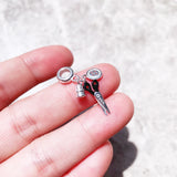 Thimble Scissors Button 925 Silver Dangle Charm