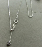 0.8mm Slide 925 Sterling Silver Box Chain Choker Necklace