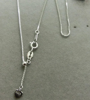 0.8mm 925 Sterling Silver Box Chain Adjustable Choker Necklace