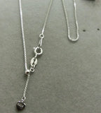 0.8mm 925 Sterling Silver Box Chain Adjustable Choker Necklace