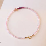 2mm Strawberry Quartz Beads Strand Bracelet Fine Jewelry