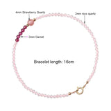 2mm Strawberry Quartz Beads Strand Bracelet Fine Jewelry