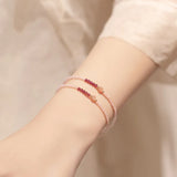 2mm Strawberry Quartz Beads Strand Bracelet Fine Jewelry