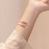 2mm Strawberry Quartz Beads Strand Bracelet Fine Jewelry
