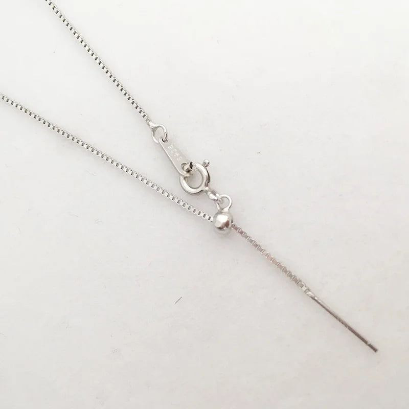 925 Sterling Silver Box Chain Adjustable Necklace Choker 18in