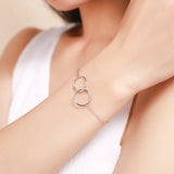 925 Silver Double Circles Infinity Chain Bracelet for Women