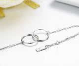 925 Silver Double Circles Infinity Chain Bracelet for Women