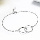 925 Silver Double Circles Infinity Chain Bracelet for Women