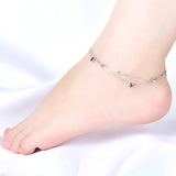 925 Silver Heart-shaped Anklet for Women Foot Jewelry