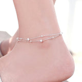 925 Silver Star Chains Anklet Foot Jewelry Leg Bracelet