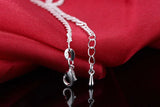 925 Silver Chain Bracelet Women Girls Jewelry