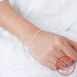 925 Silver Chain Bracelet Women Girls Jewelry