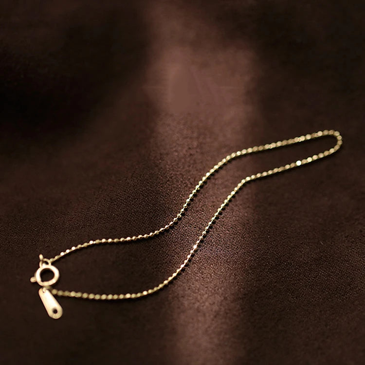 925 Silver Round Beads Chain Bracelet for Women Gift