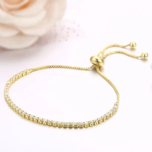 Adjustable Charm Tennis Bracelet CZ Stone Jewelry