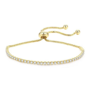 Adjustable Charm Tennis Bracelet CZ Stone Jewelry