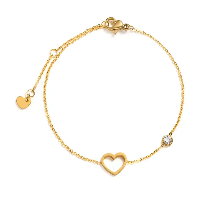 Thin Chain Link Cross Bracelet Stainless Steel Women's
