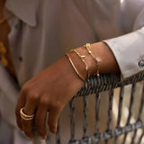 Thin Chain Link Cross Bracelet Stainless Steel Women's
