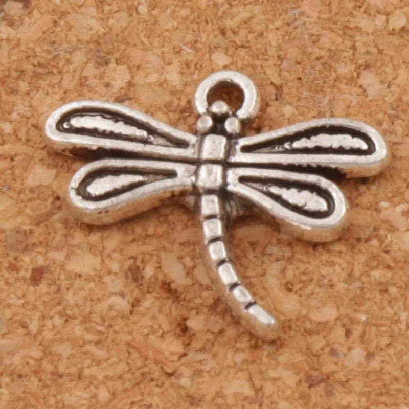 Dragonfly Charm Beads 17x14.5mm 50pcs Zinc Alloy Pendants