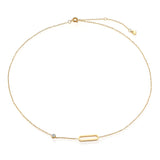 Thin Link Chain Necklace with Carabiner Lock Pendant