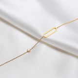 Thin Link Chain Necklace with Carabiner Lock Pendant