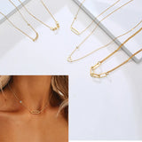 Thin Link Chain Necklace with Carabiner Lock Pendant
