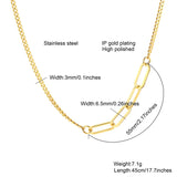 Thin Link Chain Necklace with Carabiner Lock Pendant