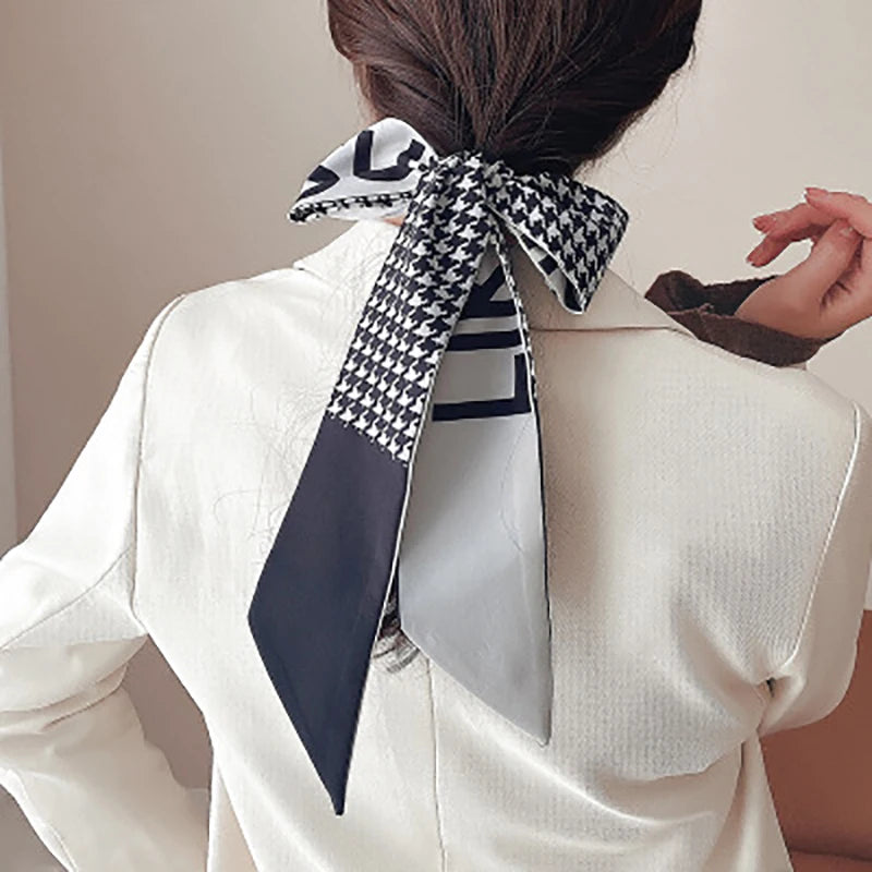 Thin Long Thousand Bird Silk Scarf Lady INS Style
