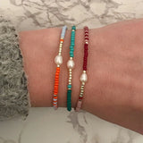 Thin Natural Pearl Bracelet Glass Beads Charm Bracelets Boho Adjustable Jewelry