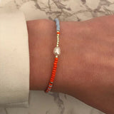 Thin Natural Pearl Bracelet Glass Beads Charm Bracelets Boho Adjustable Jewelry
