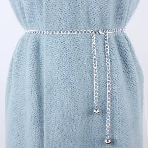 Metal Waist Chain Belt Hip Hop Corset Belt Tassel Waistband Strap