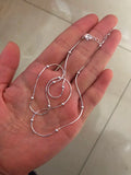 925 Sterling Silver Snake Bone Beaded Choker Necklace