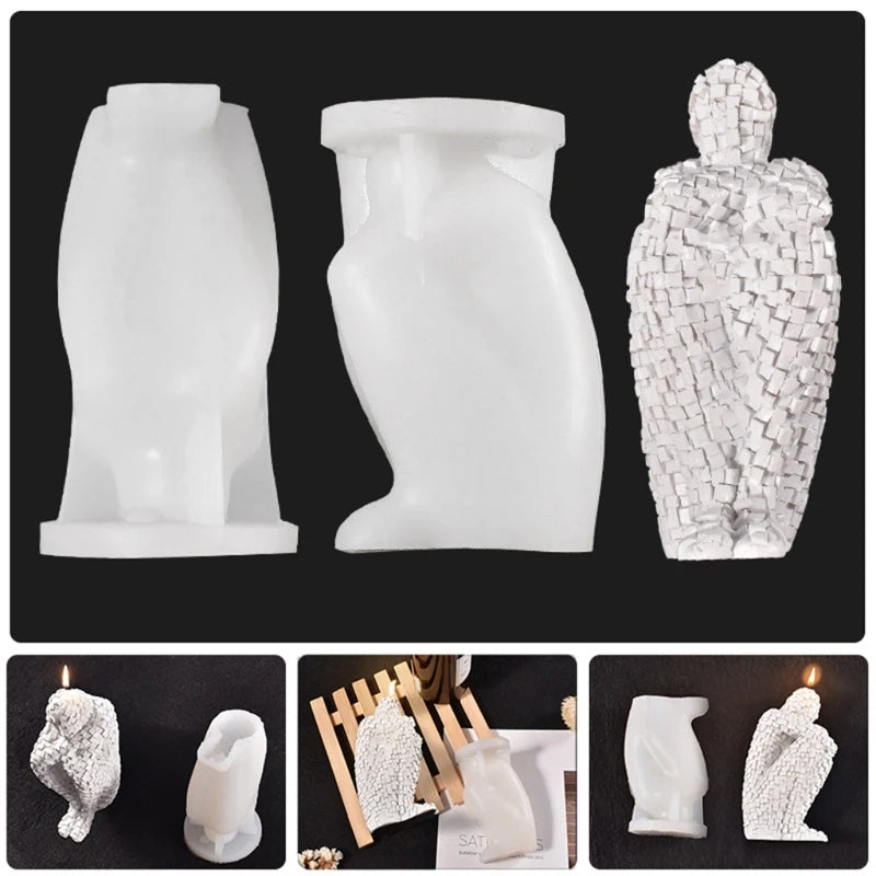 Thinker Portrait Epoxy Resin Mold Plaster Clay Soap Candle Casting