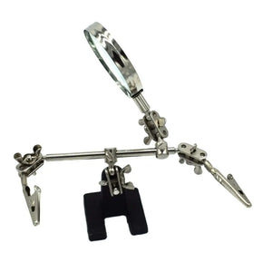 Third Hand Soldering Iron Stand with Magnifying Glass